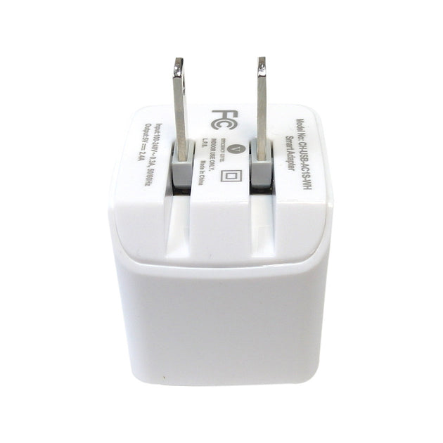 CableChum® offers USB A female to AC (110V) SMART IQ Wall Charger - WHITE (5V/2.4A)