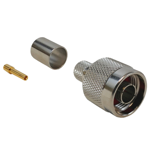 CableChum® offers the N-Type Reverse Polarity Male Crimp Connector for RG8 (LMR-400) 50 Ohm