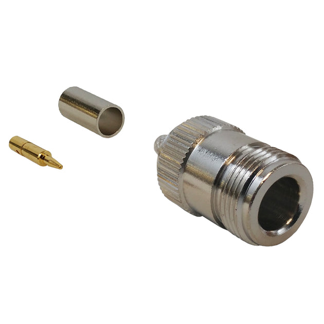 CableChum® offers the N-Type Reverse Polarity Female Crimp Connector for RG58 (LMR-195) 50 Ohm