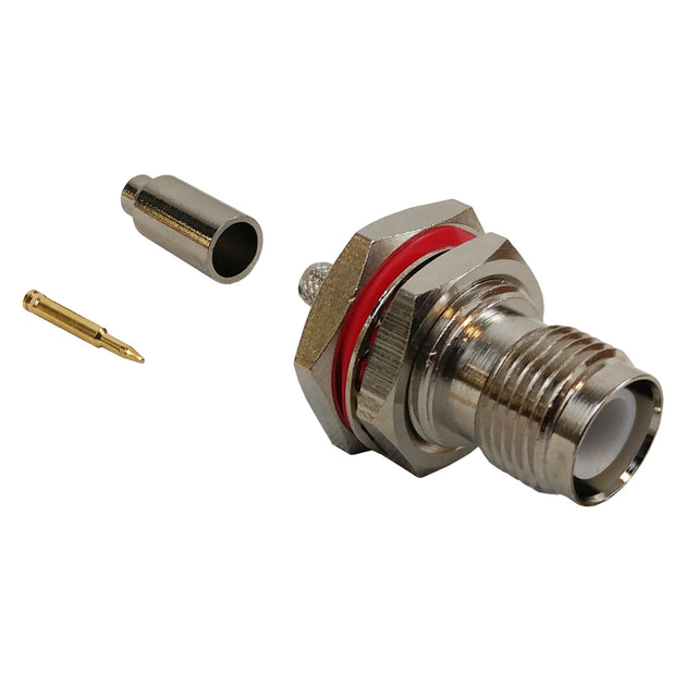 CableChum® offers the N-Type Female Bulkhead Crimp Connector for RG174 (LMR-100) 50 Ohm