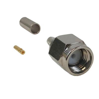 CableChum® offers the SMA Reverse Polarity Male Crimp Connector for RG174 (LMR-100) 50 Ohm