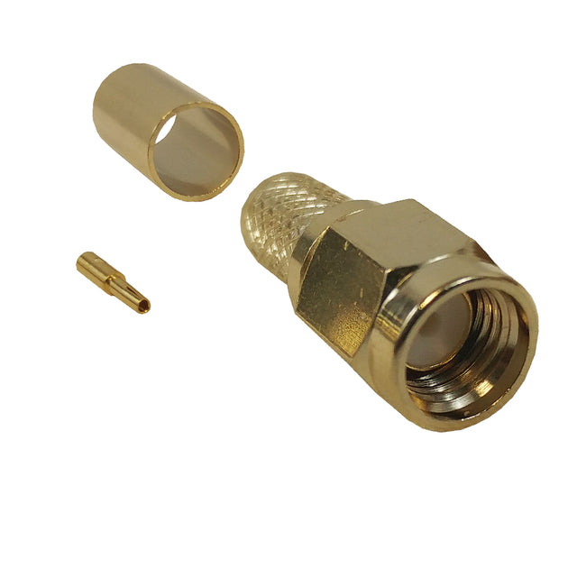 CableChum® offers the SMA Reverse Polarity Male Crimp Connector for LMR-240 50 Ohm