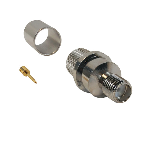 CableChum® offers the SMA Reverse Polarity Female Crimp Connector for RG8 (LMR-400) 50 Ohm