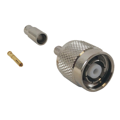 CableChum® offers the TNC Reverse Polarity Male Crimp Connector for RG174 (LMR-100) 50 Ohm