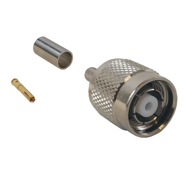 CableChum® offers the TNC Reverse Polarity Male Crimp Connector for RG58 (LMR-195) 50 Ohm