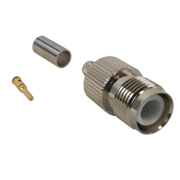 CableChum® offers the TNC Reverse Polarity Female Crimp Connector for RG58 (LMR-195) 50 Ohm