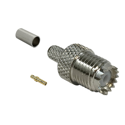 CableChum® offers the Mini-UHF Female Crimp Connector for RG58 - 50 Ohm