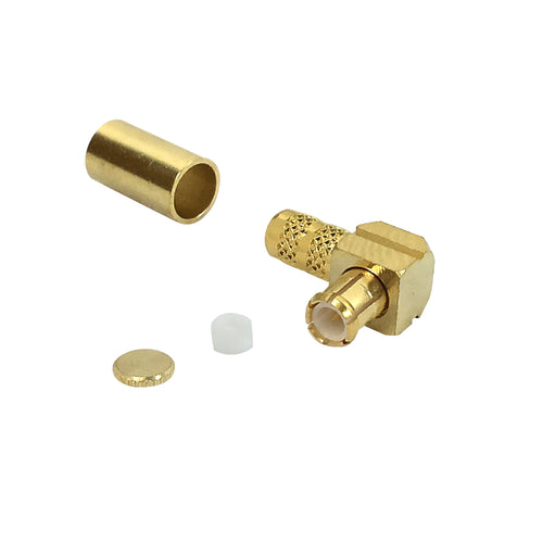 CableChum® offers the MCX Male Right Angle Crimp Connector for RG58 - 50 Ohm