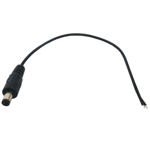 CableChum® offers DC Power Connector Male 2.1mm x 5.5mm (8 inch Pigtail, 22AWG)