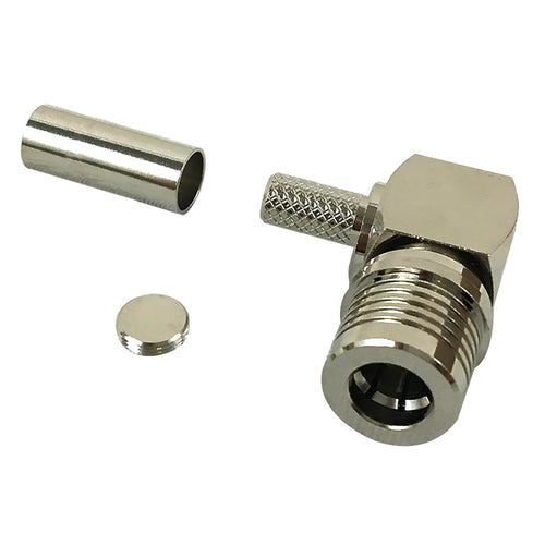 CableChum® offers the QMA Male Right Angle for RG58 (LMR-195) 50 Ohm
