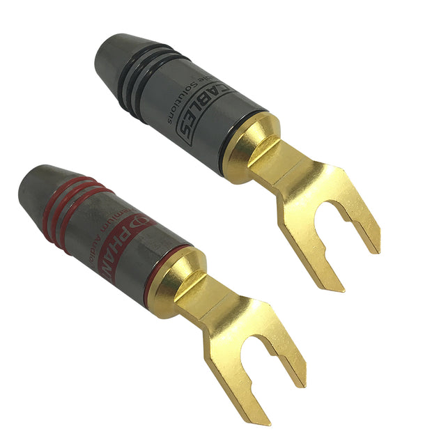 CableChum® offers the Premium Spade Lug Connectors, 1 Pair - Black + Red
