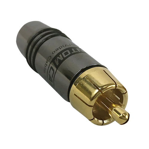 CableChum® offers the Premium RCA Male Solder Connector (9.5mm ID) - Black