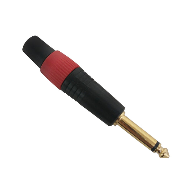 1/4 inch TS Mono Male Solder Connector, Gold Plated