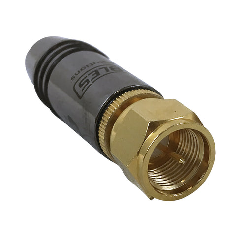 CableChum® offers the Premium F-Type Male Solder Connector (7.5mm ID) - Black