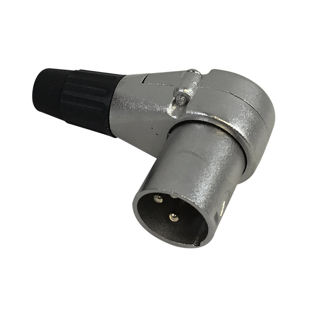 CableChum® offers the XLR 90 Degree Male Connector Nickel - Gold Plated Pins