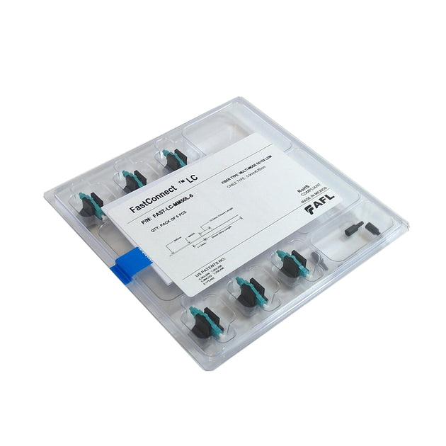CableChum® offers the FASTCONNECT LC MM OM3/4 Aqua Connector - 6 Pack