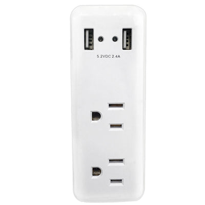 CableChum® offers the 2 Outlet Power Tap w/ 2 USB Charging Ports - White