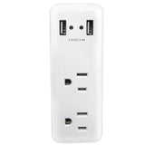 CableChum® offers the 2 Outlet Power Tap w/ 2 USB Charging Ports - White