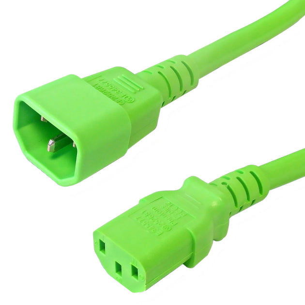 This CableChum® power cord consists of a C14 male on one end and a C13 female on the other end. green