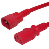 This CableChum® power cord consists of a C14 male on one end and a C13 female on the other end. red