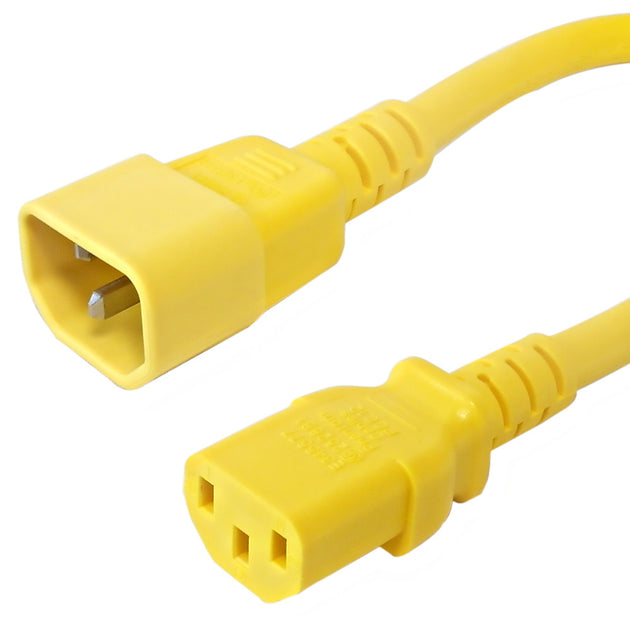 This CableChum® power cord consists of a C14 male on one end and a C13 female on the other end. yellow