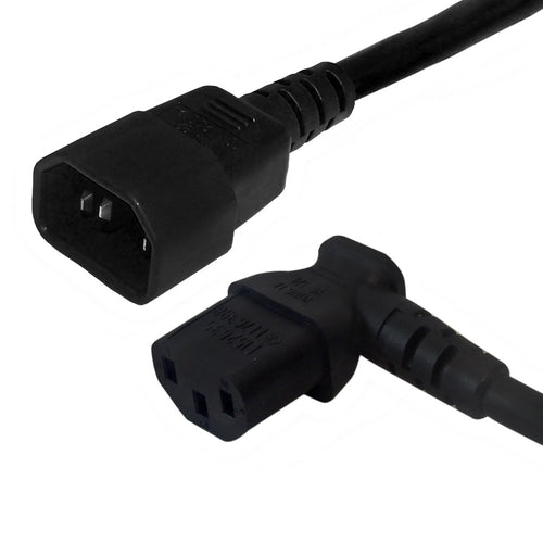 This CableChum® power cord consists of a C14 male on one end and a C13 left angle female on the other end.