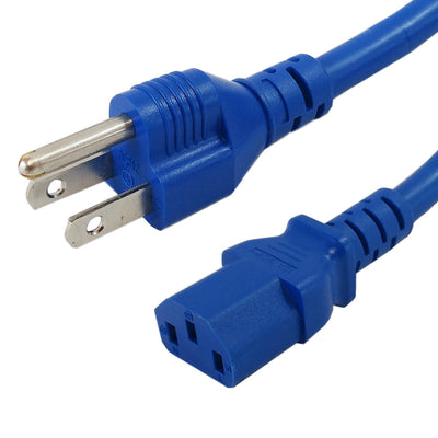 This CableChum® power cord consists of a 5-15P male on one end and a C13 female on the other end.  blue