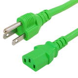 This CableChum® power cord consists of a 5-15P male on one end and a C13 female on the other end.   green