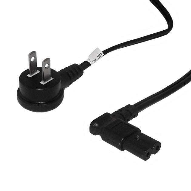 This CableChum® power cord consists of a 1-15P down angle male on one end and a C7 right angle female on the other end.