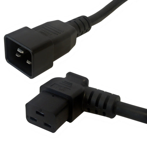 This CableChum® power cord consists of a C20 male on one end and a C19 left angle female on the other end.