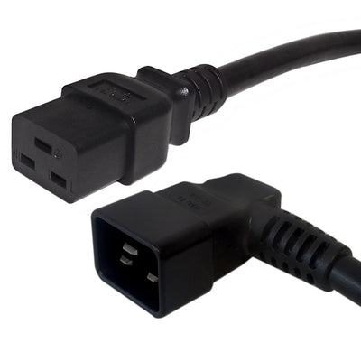 This CableChum® power cord consists of a C20 left angle male on one end and a C19 female on the other end. 