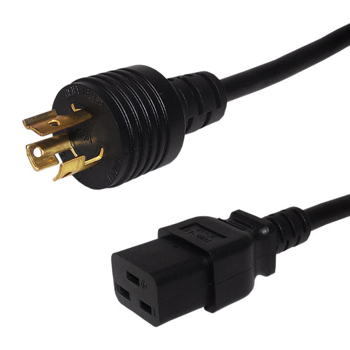 NEMA L6-15P to IEC C19 Power Cable - 14 AWG SJT - 10 Feet - CPH-PW-138-10