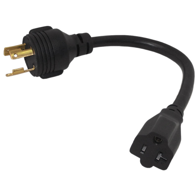 This CableChum® power cord consists of a L5-30P male on one end and a 5-20R female on the other end.