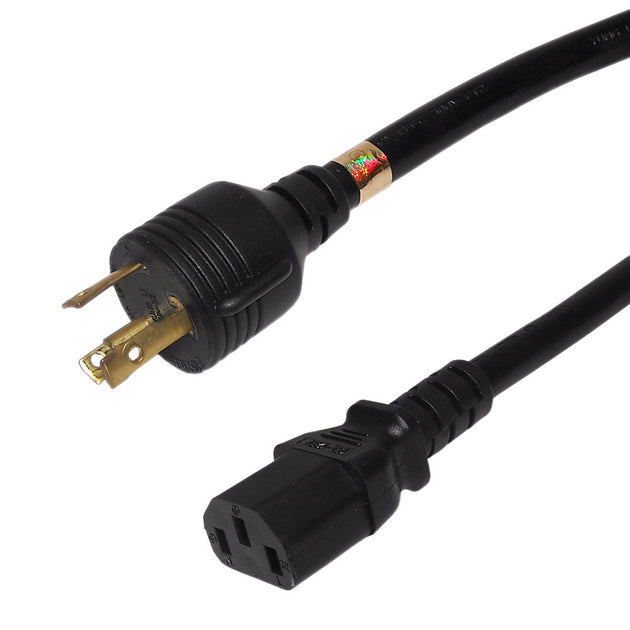 Twist-Lock NEMA L6-30P to IEC C13 Power Cable - 14 AWG SJT
