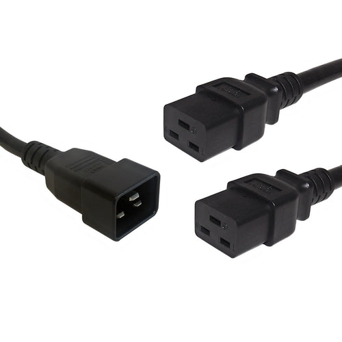 IEC C20 to 2 x IEC C19 Power Splitter Cable - 14 AWG SJT - CableChum®