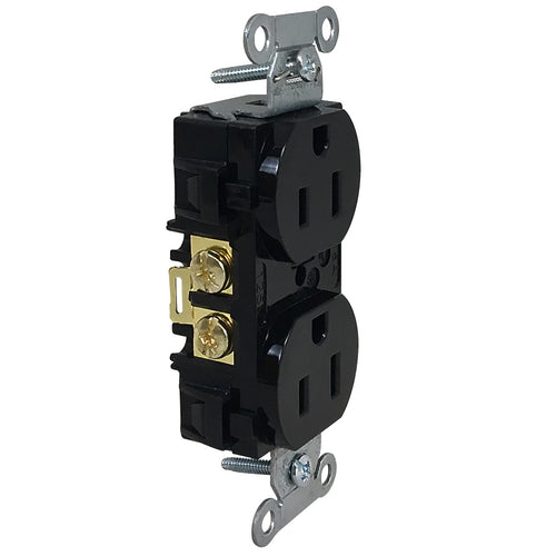CableChum® offers the Power Receptacle Duplex (15A 125V) - BR15BLK Black