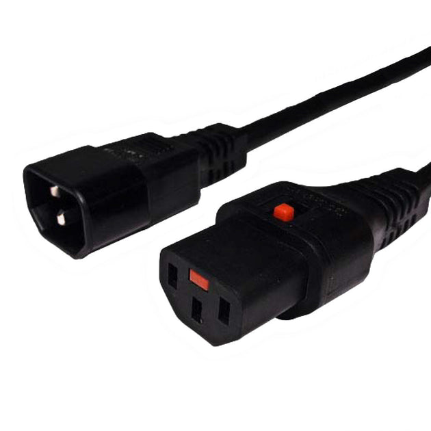 This CableChum® power cord consists of a C14 male on one end and a locking C13 female on the other end.