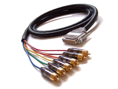 DB25 Male to 6 x RCA Male 6-channel Premium Snake cable, THX pinout