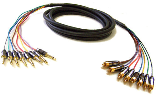 CableChum® offers RCA Male to TS  1/4 inch Male Analog 8-Channel Premium Snake Cable