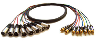 CableChum® offers RCA Male to XLR Male Unbalanced Analog 8-Channel Premium Snake Cable