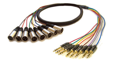 CableChum® offers TRS Male to XLR Male Balanced Analog 8-Channel Premium Snake Cable